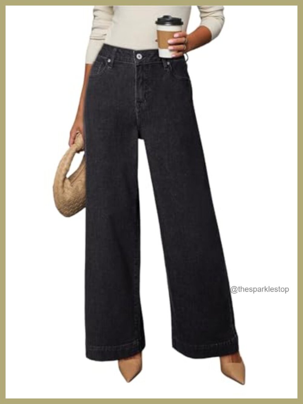High Waisted Wide Leg Stretch Jeans